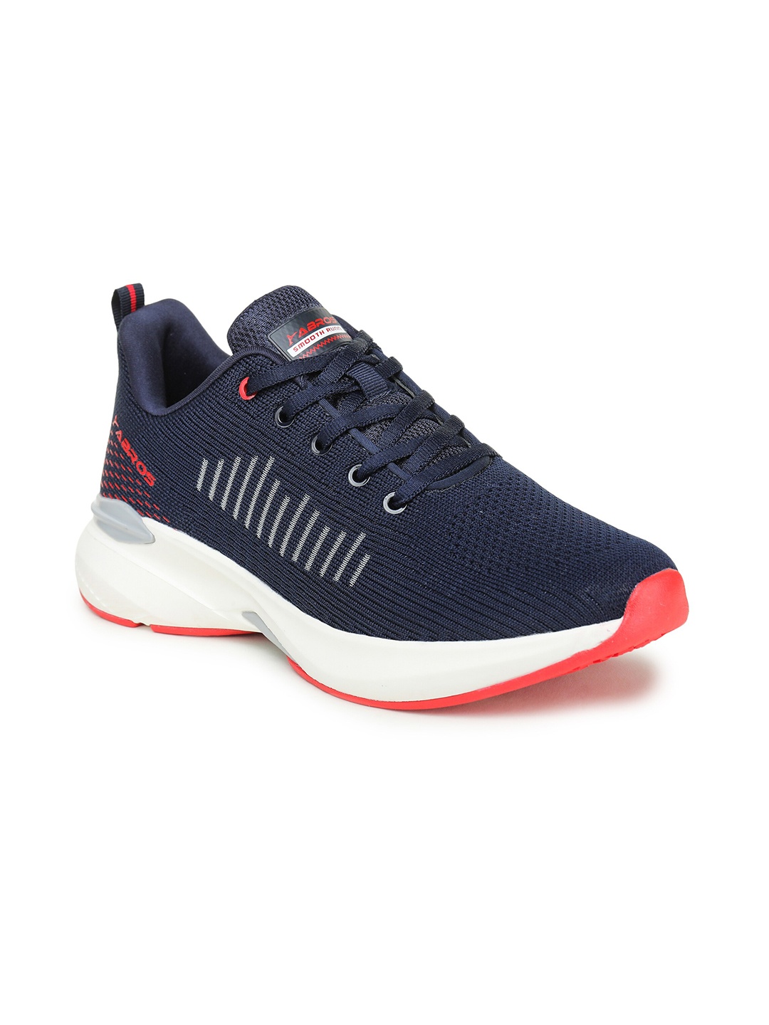 

ABROS Men Navy Blue & Red Mesh Running Shoes