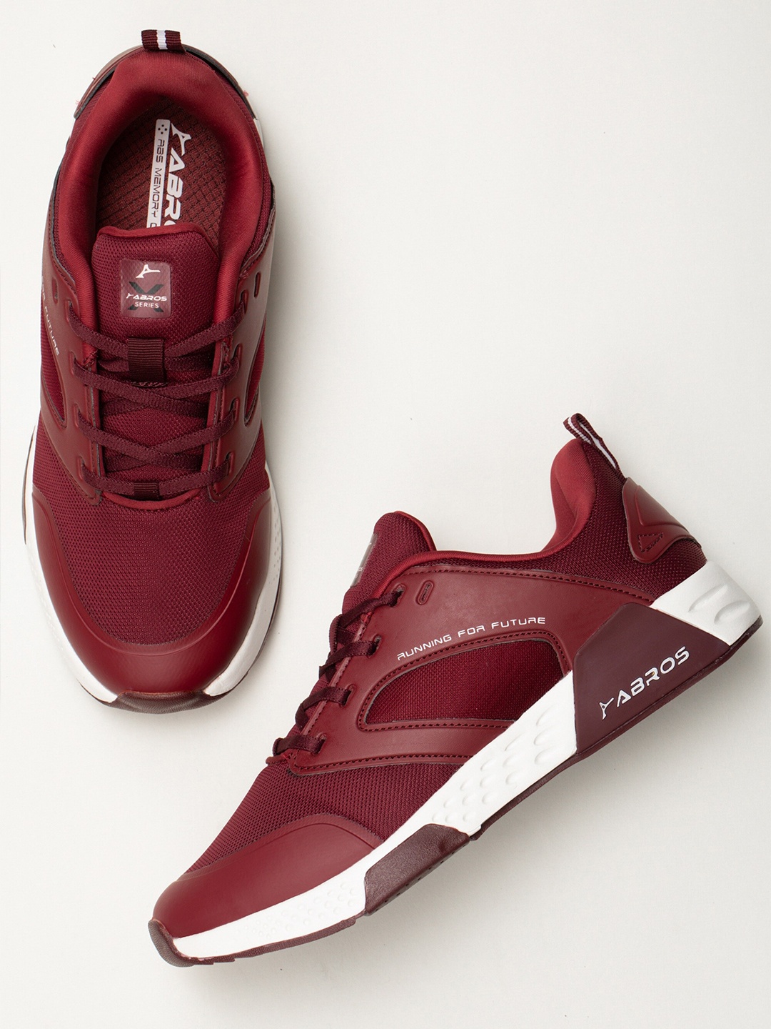 

ABROS Men Maroon Mesh Running Shoes