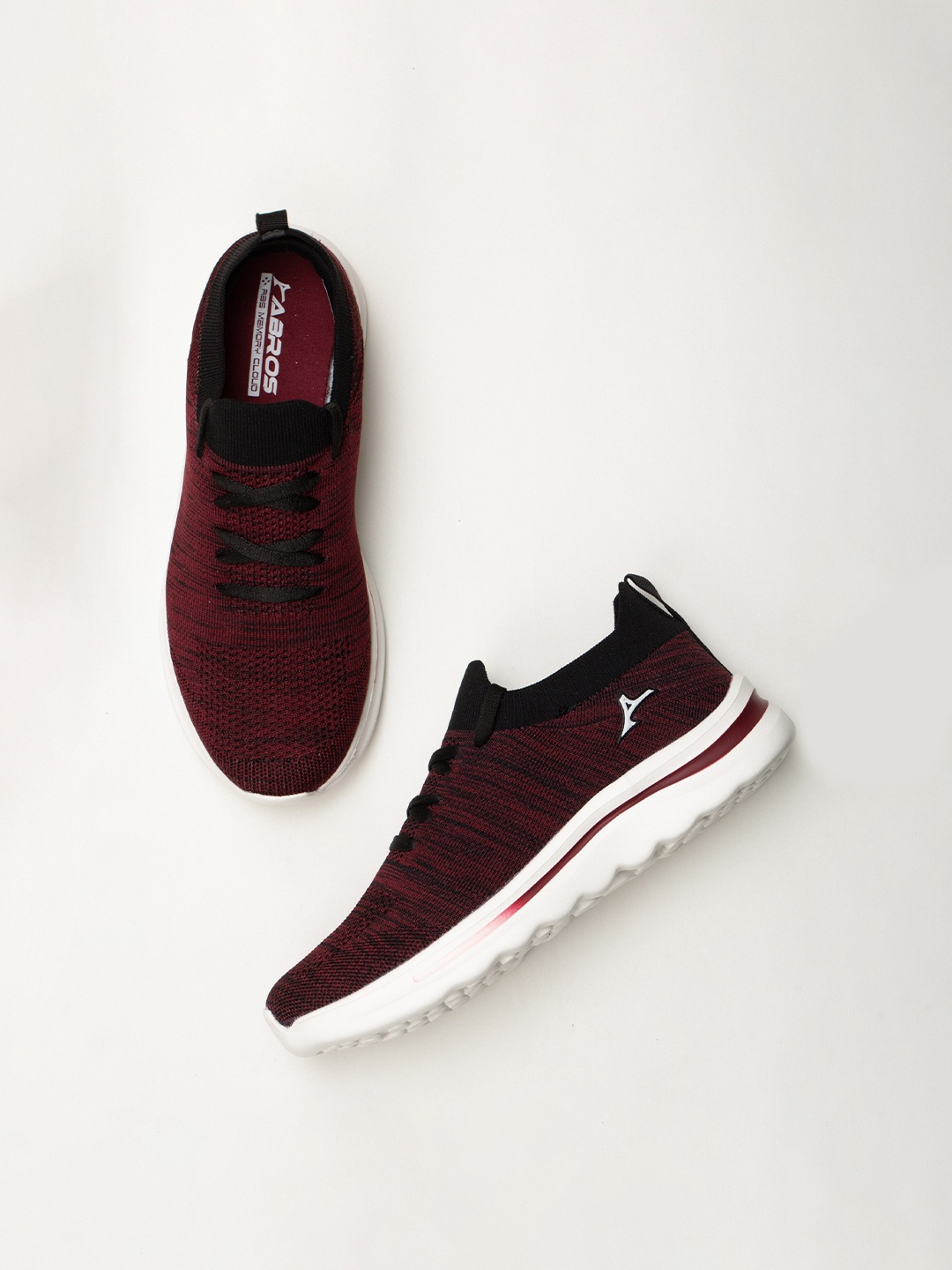 

ABROS Men Maroon Mesh Running Shoes