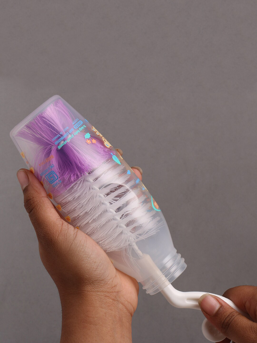 

POKORY Purple & White Baby Bottle Cleansing Brush
