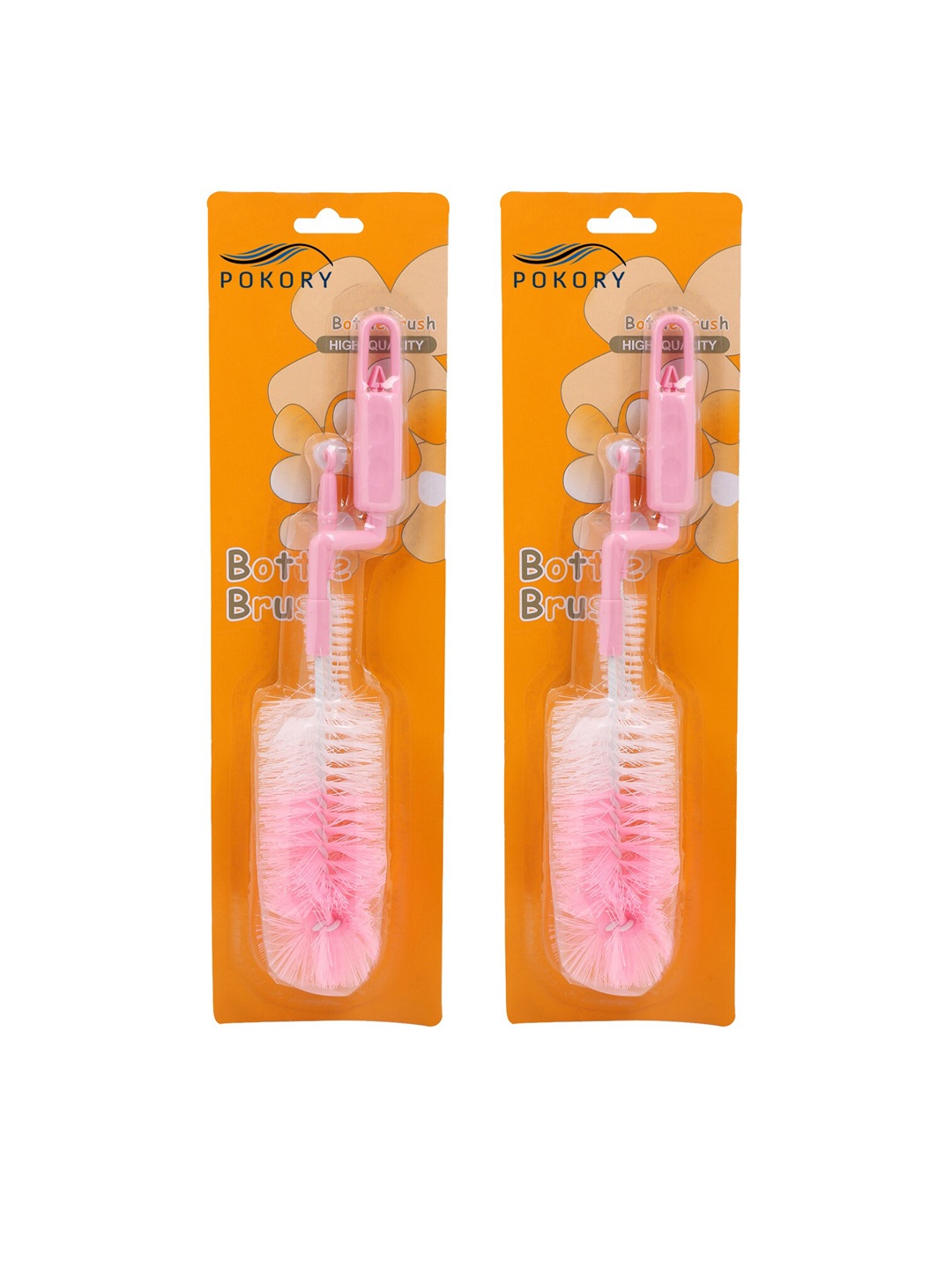 

POKORY Pinik Set of 2 Baby Bottle Cleansing Brush, Pink