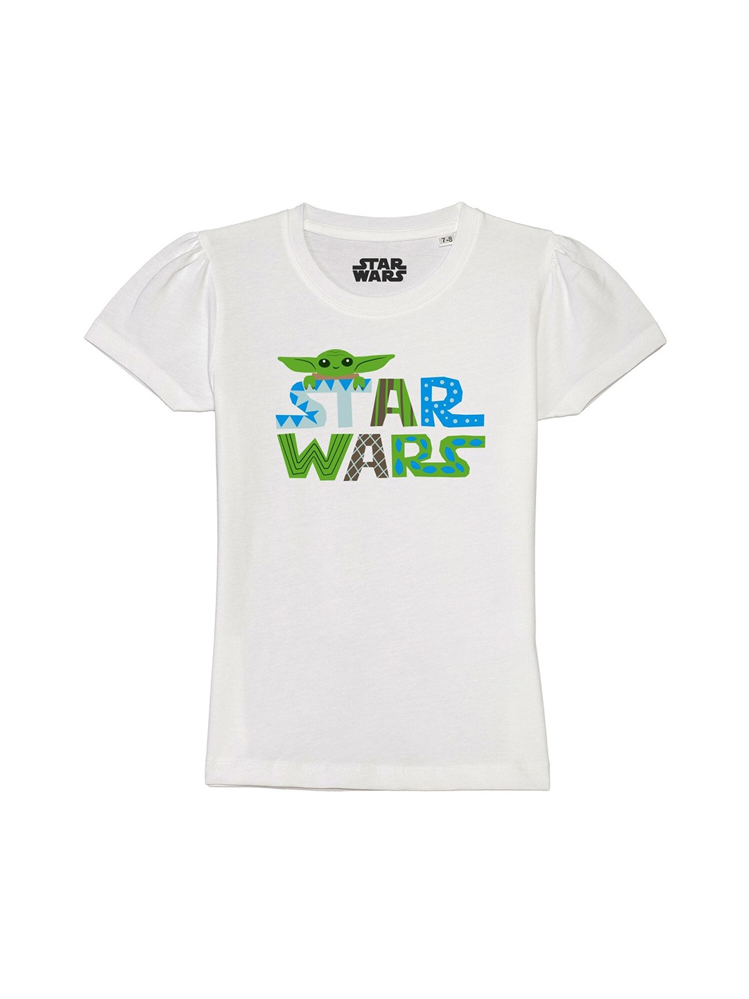 

Star Wars by Wear Your Mind Girls White Typography Star Wars Printed Pure Cotton T-shirt