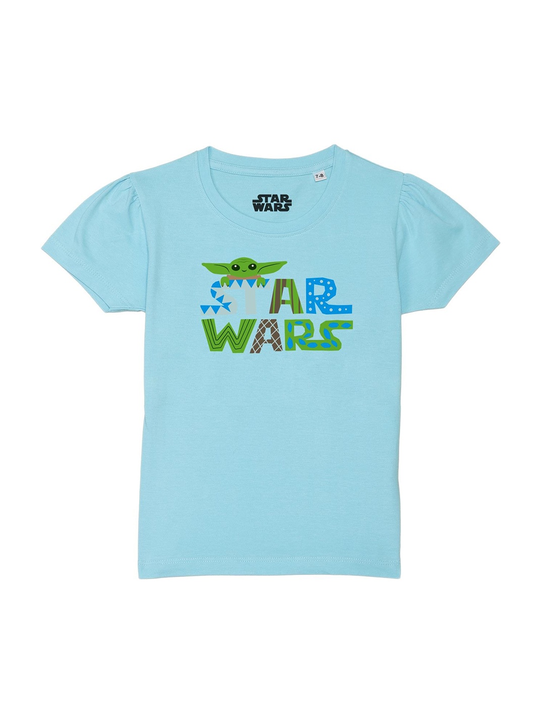 

Star Wars by Wear Your Mind Girls Blue & Green Star Wars Printed Pure Cotton T-shirt