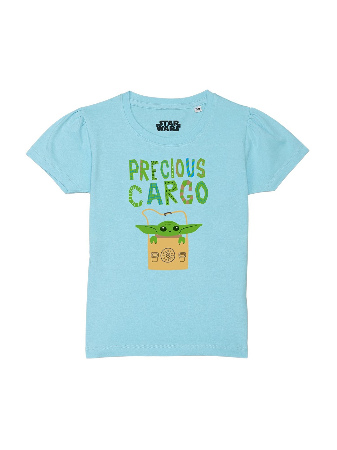Star Wars by Wear Your Mind Girls Blue Typography Printed Star Wars T-shirt