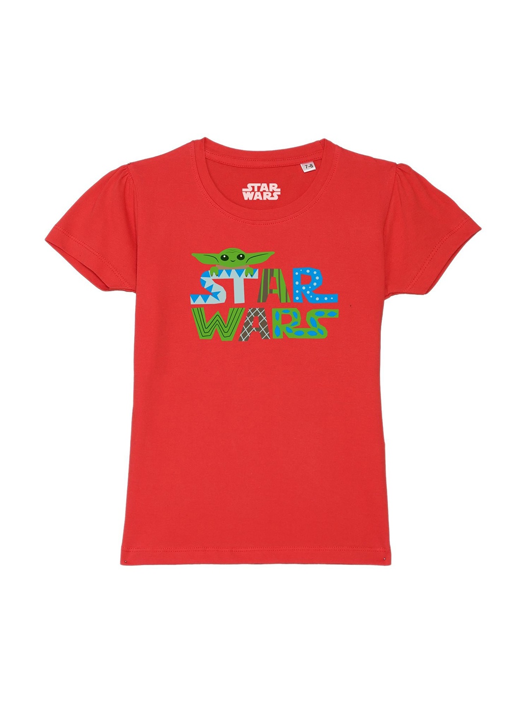 Star Wars by Wear Your Mind Girls Red & Green Star Wars Printed Pure Cotton T-shirt