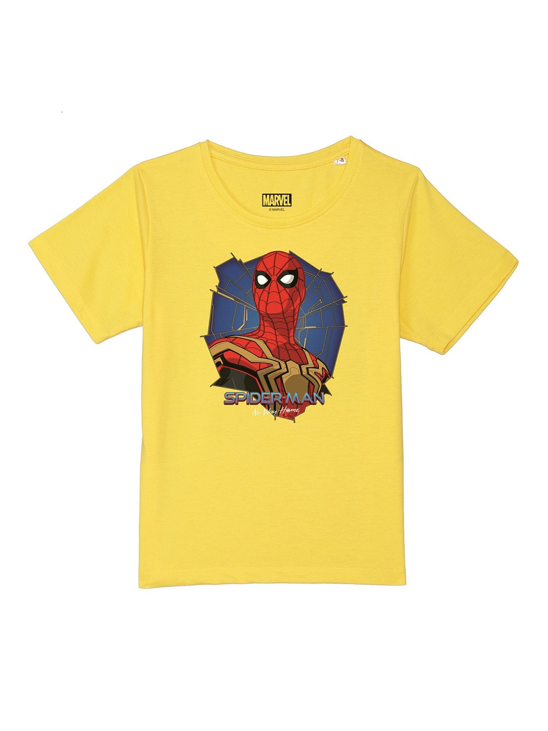 

Marvel by Wear Your Mind Boys Yellow Spider-Man Printed Pure Cotton T-shirt