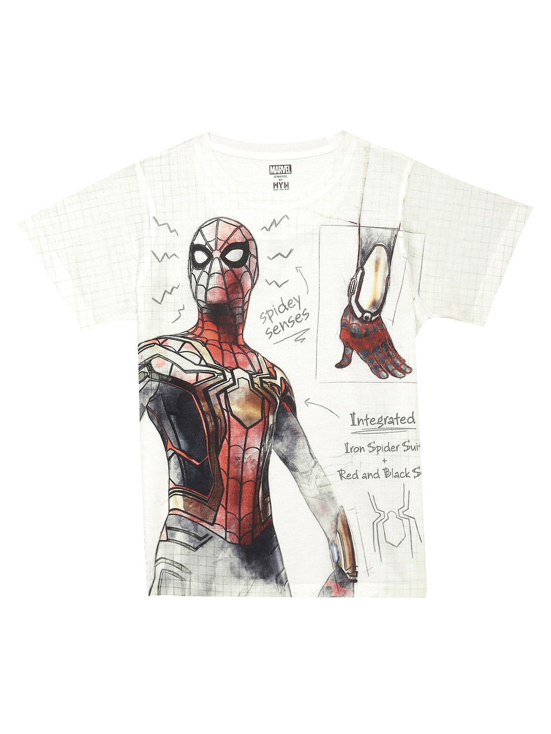 

Marvel by Wear Your Mind Boys White Spider-Man Printed Extended Sleeves T-shirt