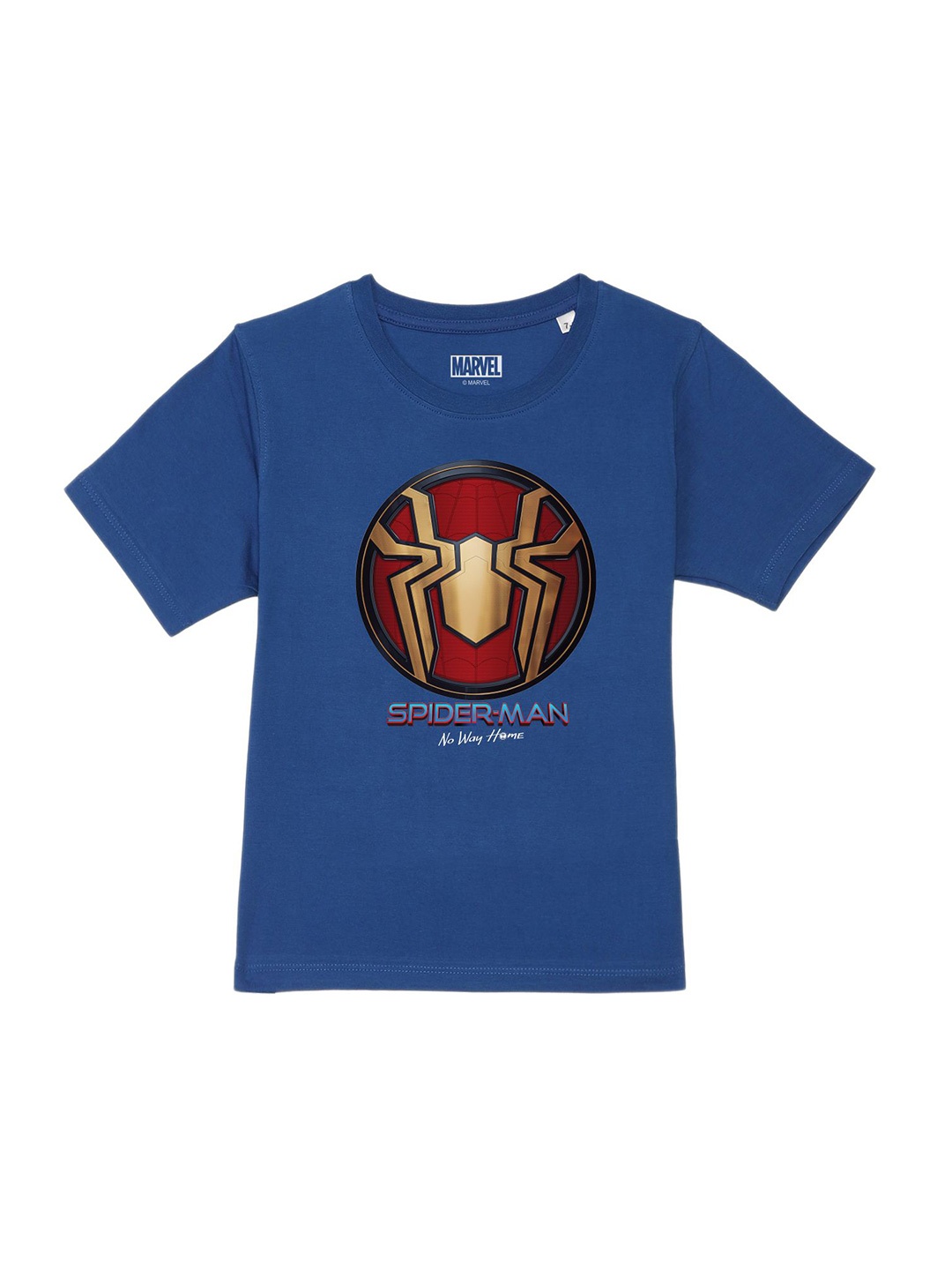 

Marvel by Wear Your Mind Boys Blue Spider-Man Printed Pure Cotton T-shirt