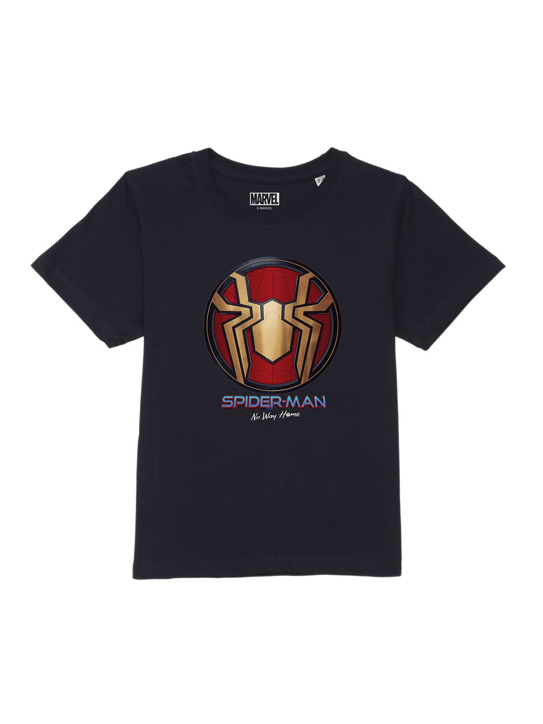 

Marvel by Wear Your Mind Boys Navy Blue Spider-Man Printed Pure Cotton T-shirt