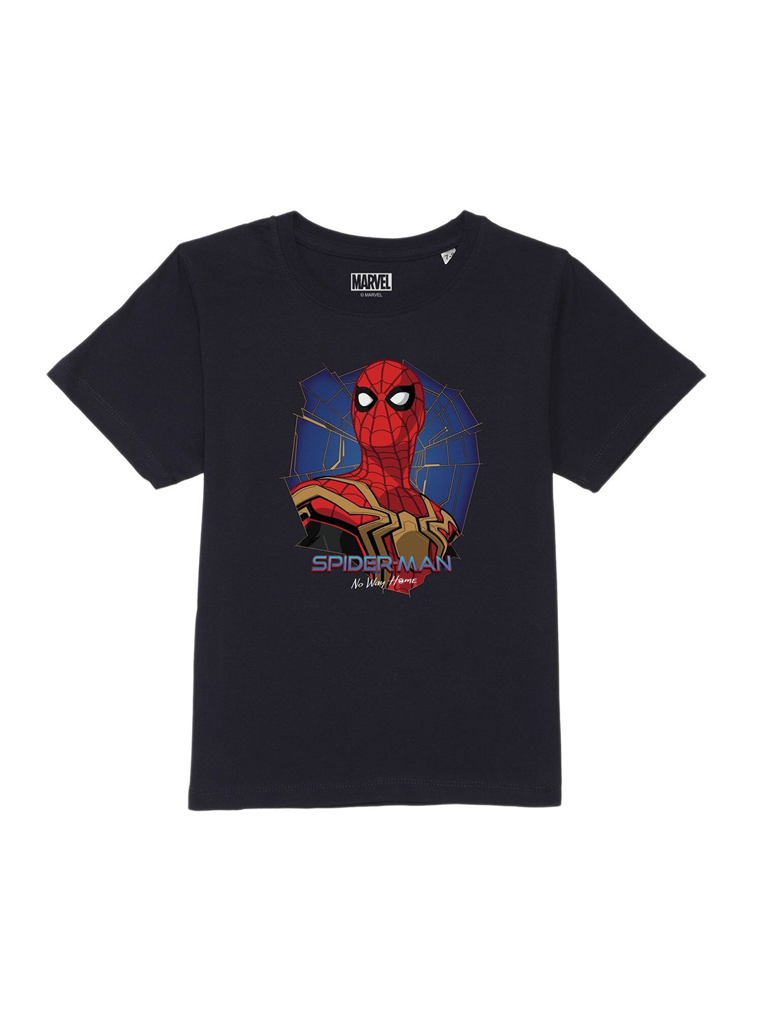 

Marvel by Wear Your Mind Boys Navy Blue Spider-Man Pure Cotton T-shirt