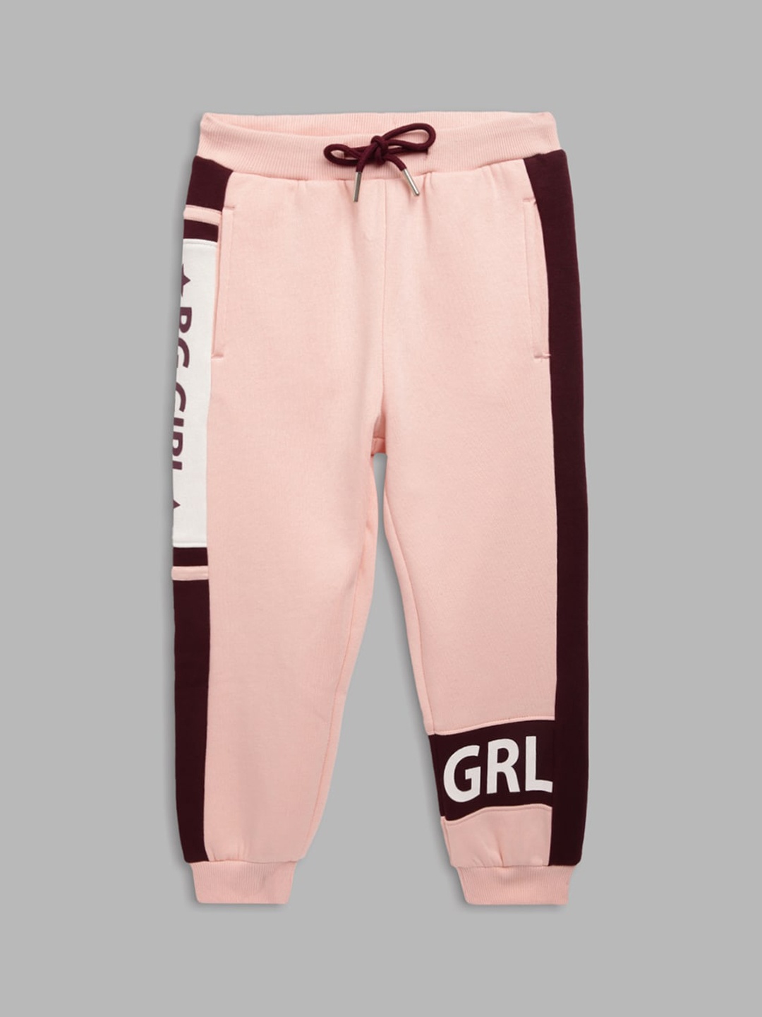 

Blue Giraffe Girls Pink & Brown Colourblocked Track Pant