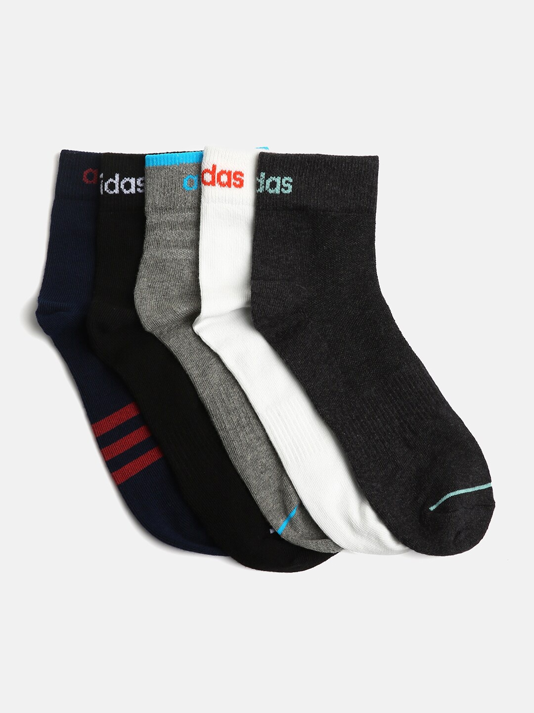 

Adidas Men Pack of 5 Ankle Length Socks, Navy blue