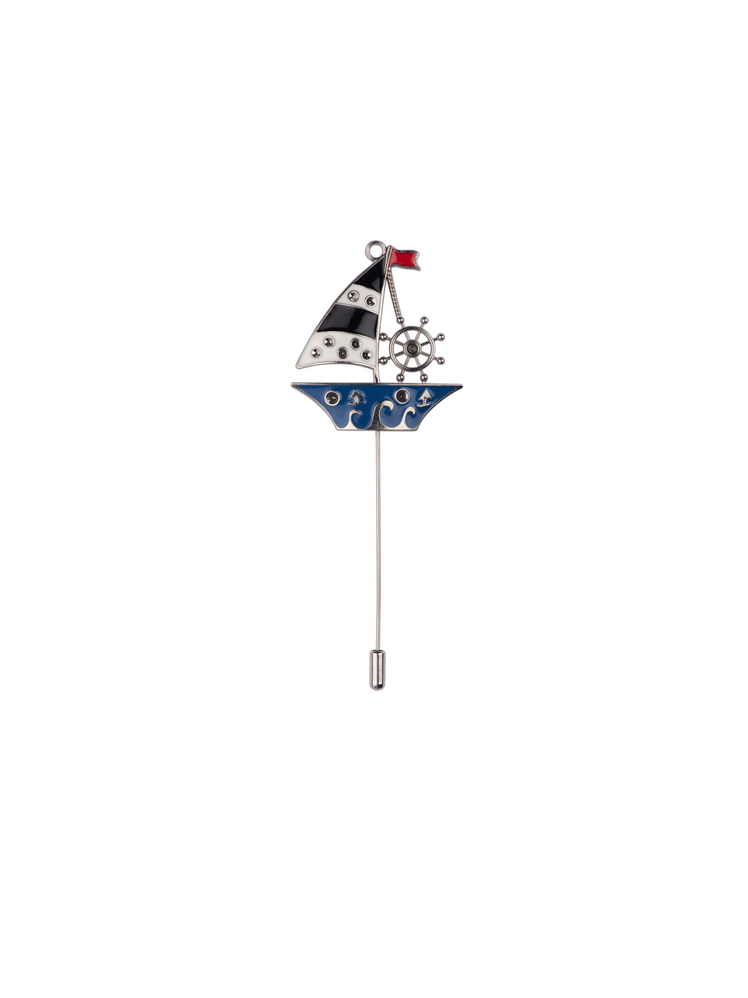 

The Tie Hub Men Silver-Toned & Blue Solid Lapel Pin