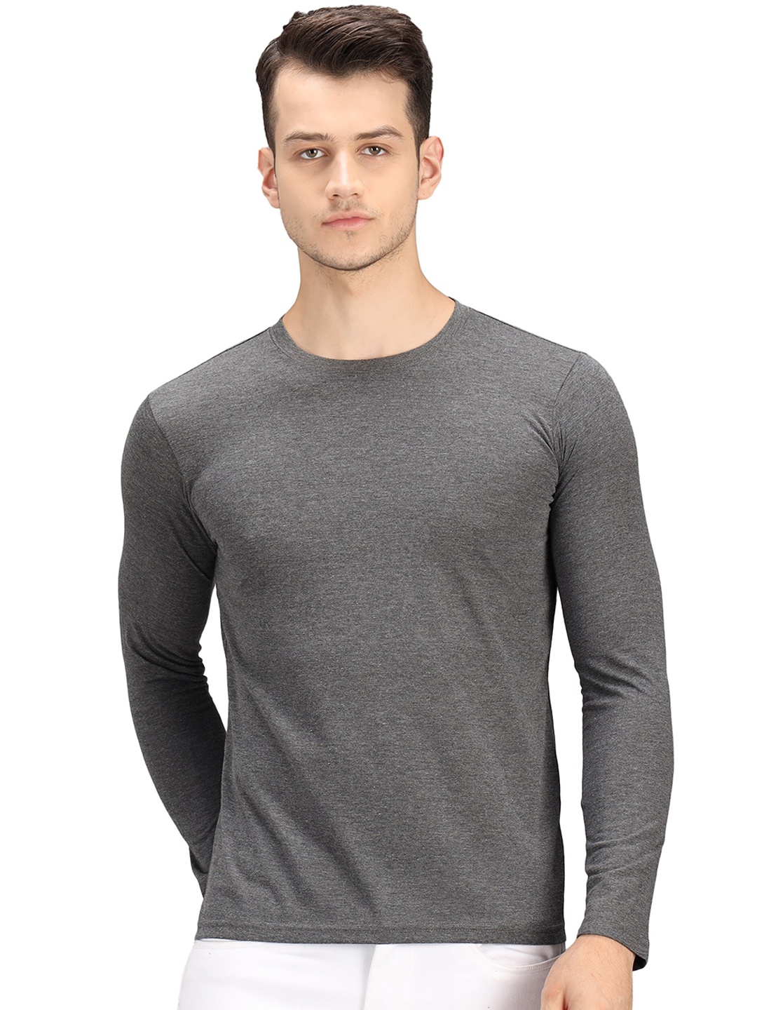 

PockMAN Men Grey Melange T-shirt