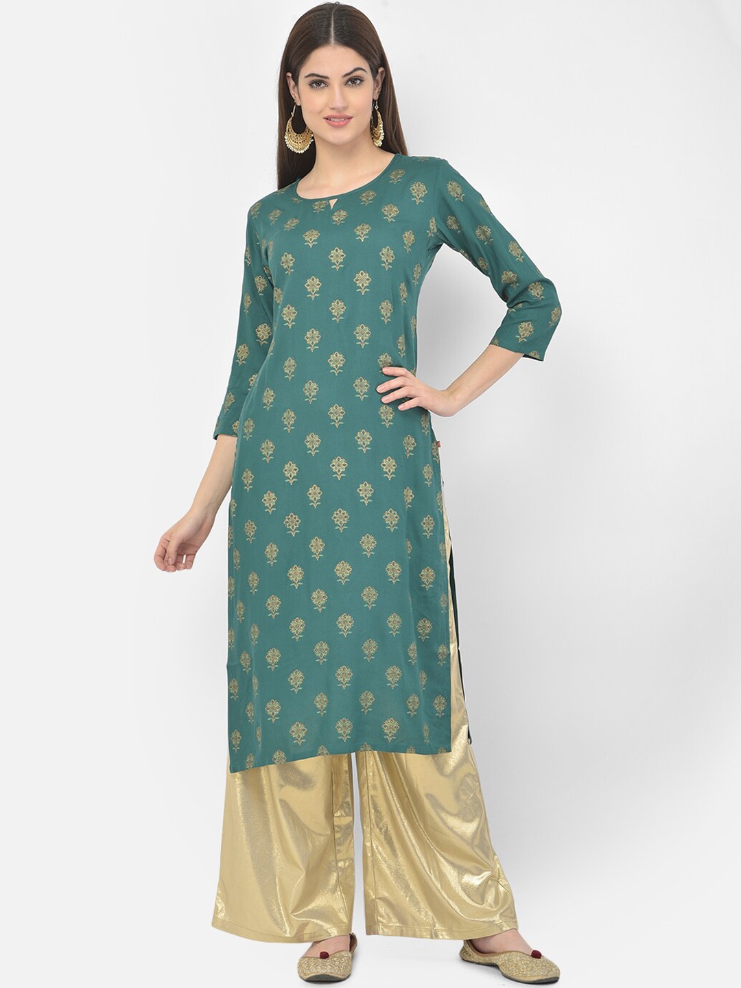 

Span Women Green Ethnic Motifs Kurta