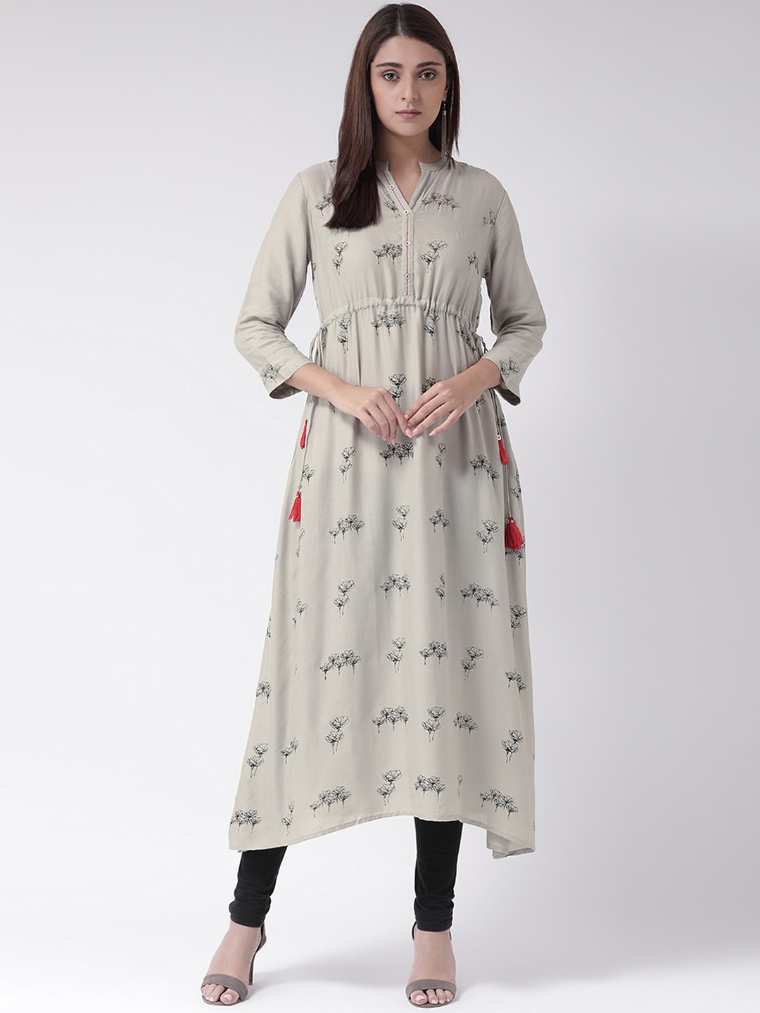 

Span Women Grey Printed A-line Kurta