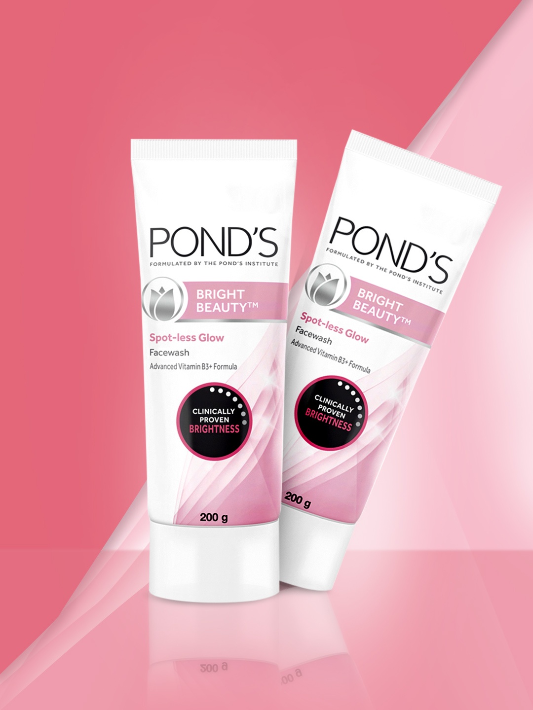 

Ponds Set of 2 Bright Beauty Spot-less Glow Face Wash With Vitamins- 200 g Each, Pink