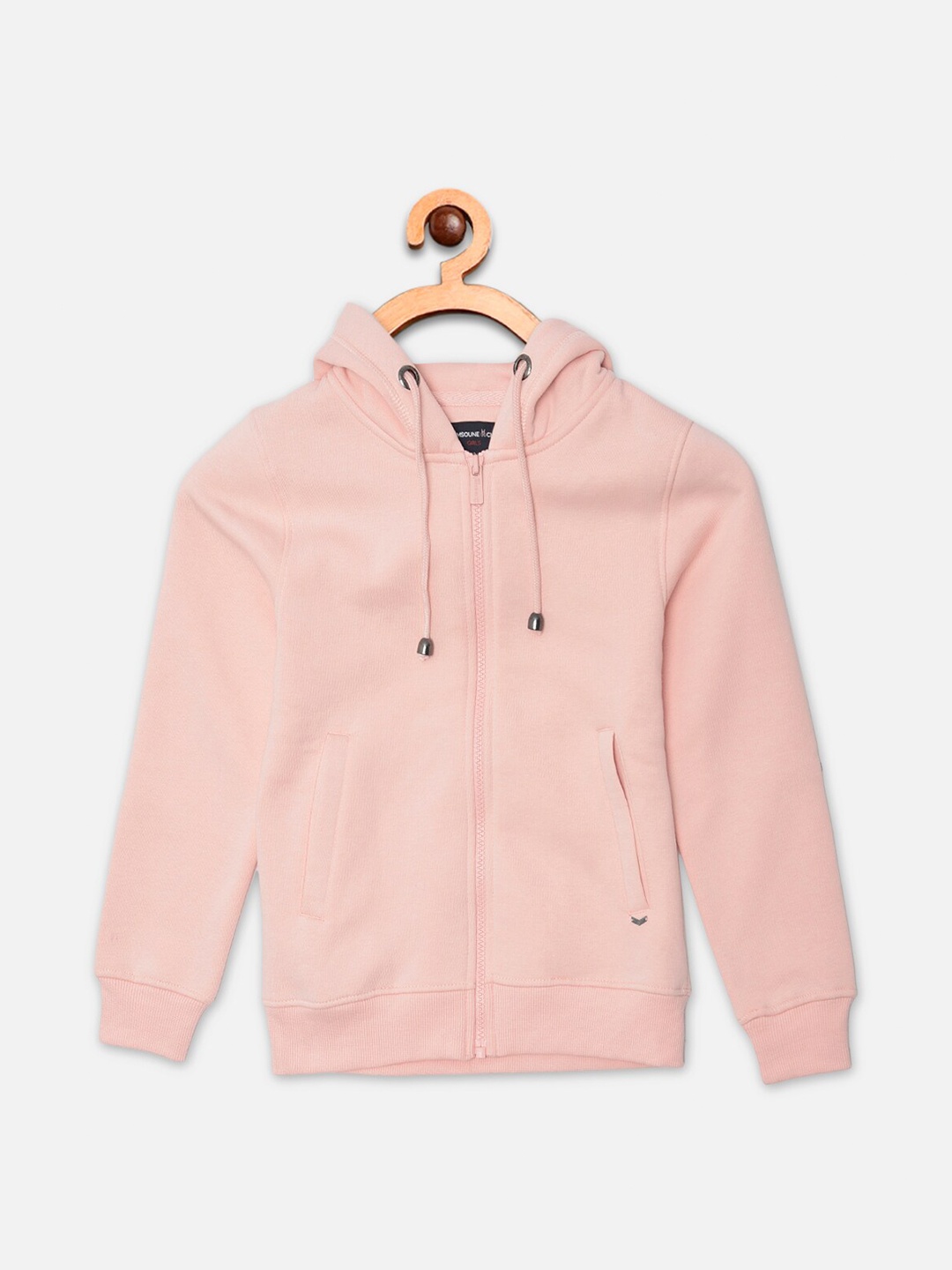 

Crimsoune Club Girls Peach-Coloured Hooded Sweatshirt