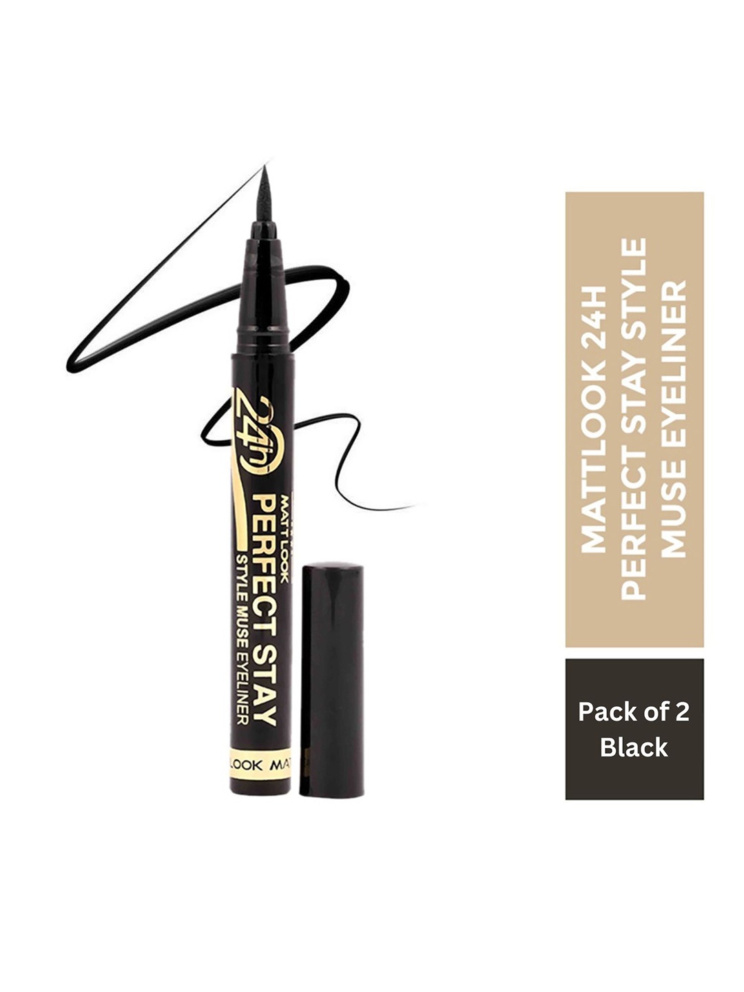 

MATTLOOK Limitless Eyeliner Pen 24H Waterproof & Smudge Proof 1.2 g - Jet Black