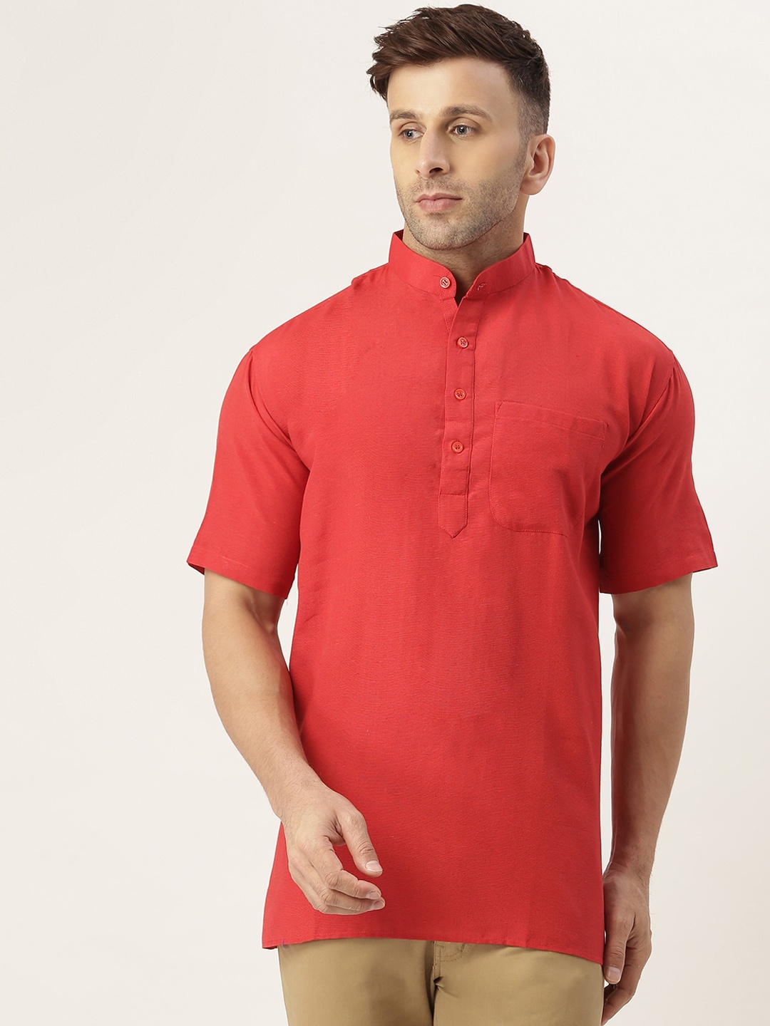 

KHADIO Men Red Kurta