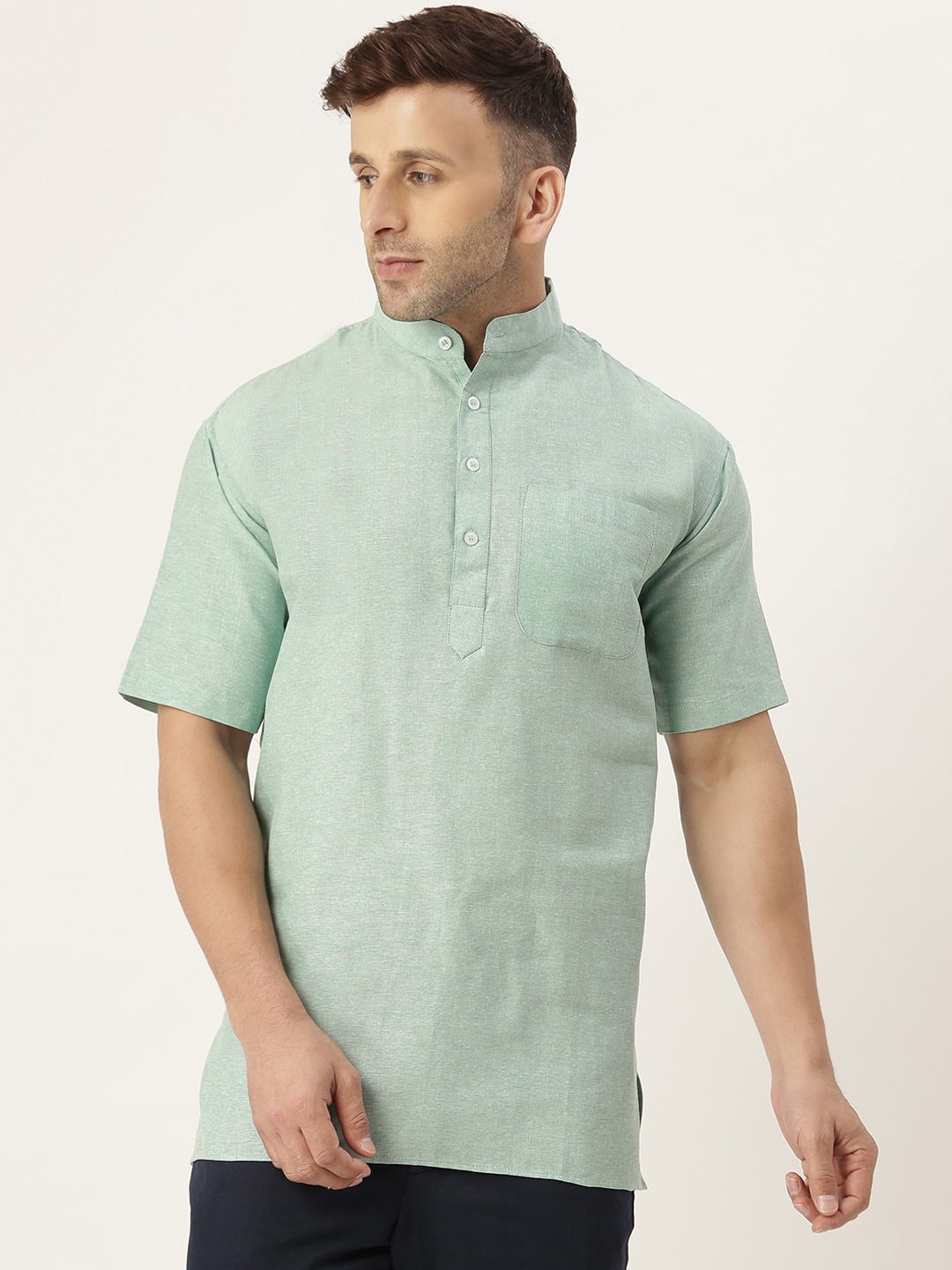 

KHADIO Men Green Kurta