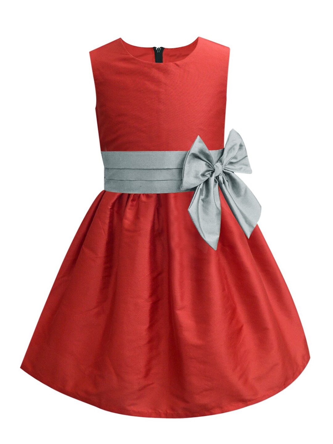 

A T U N Red & Grey Dress