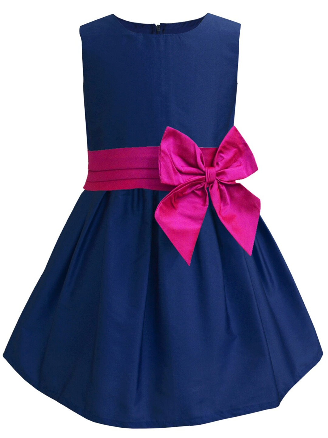 

A T U N Navy Blue & Fuchsia Dress