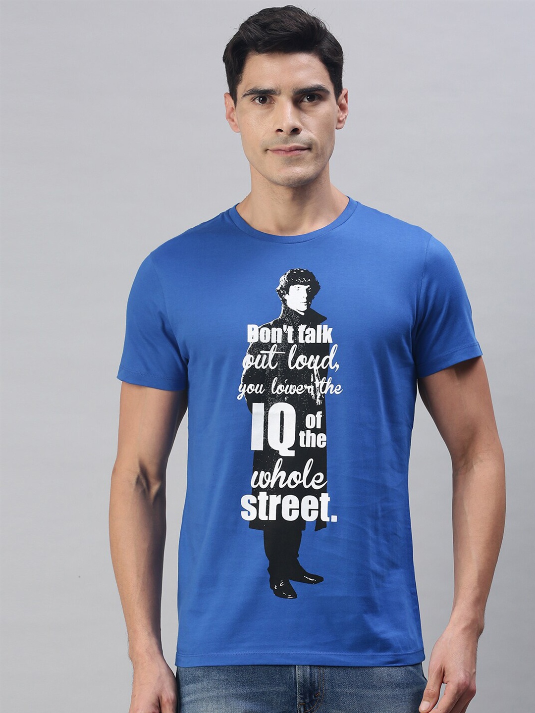 

Entertainment Store Men Blue Typography Printed T-shirt