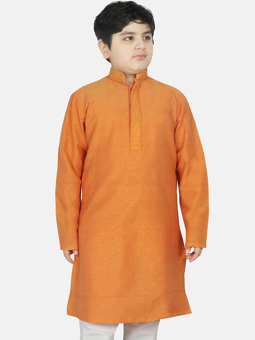 

SG YUVRAJ Boys Orange Solid Kurta
