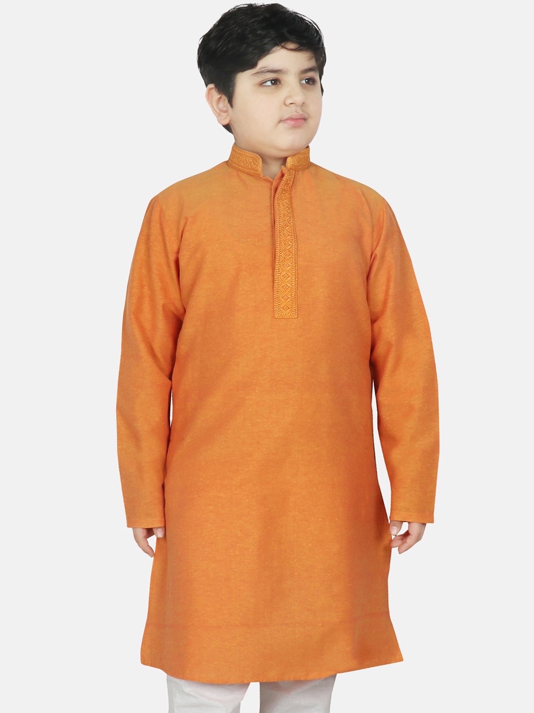 

SG YUVRAJ Boys Orange Solid Kurta