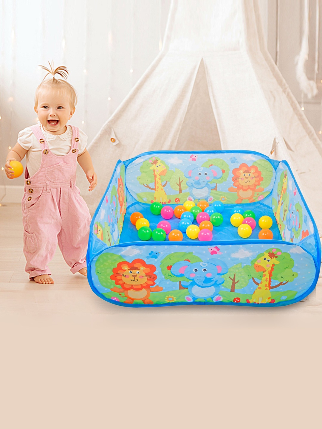 

Baby Moo Multicoloured Foldable 30 Ball Pit, Multi