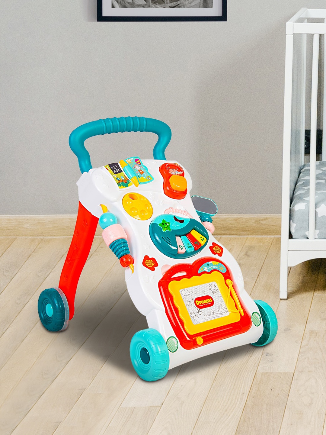 

Baby Moo Multicoloured First Walk Musical Baby Walker, Multi