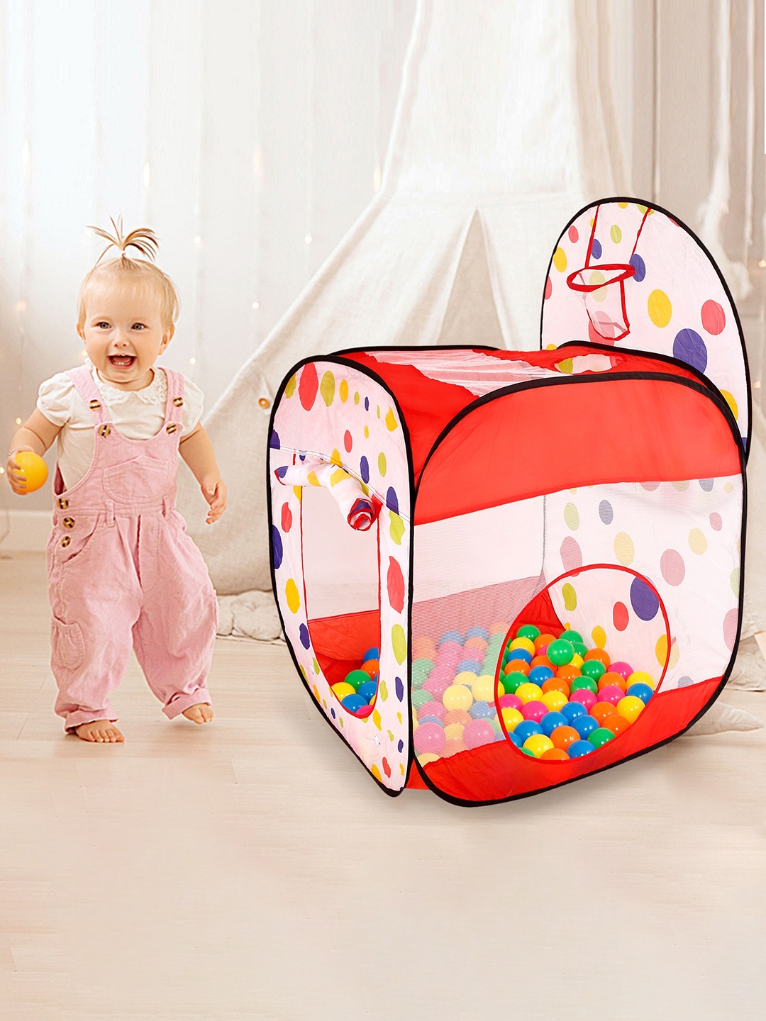 

Baby Moo Unisex Kids Multicolour Foldable 50 Ball Pit, Multi