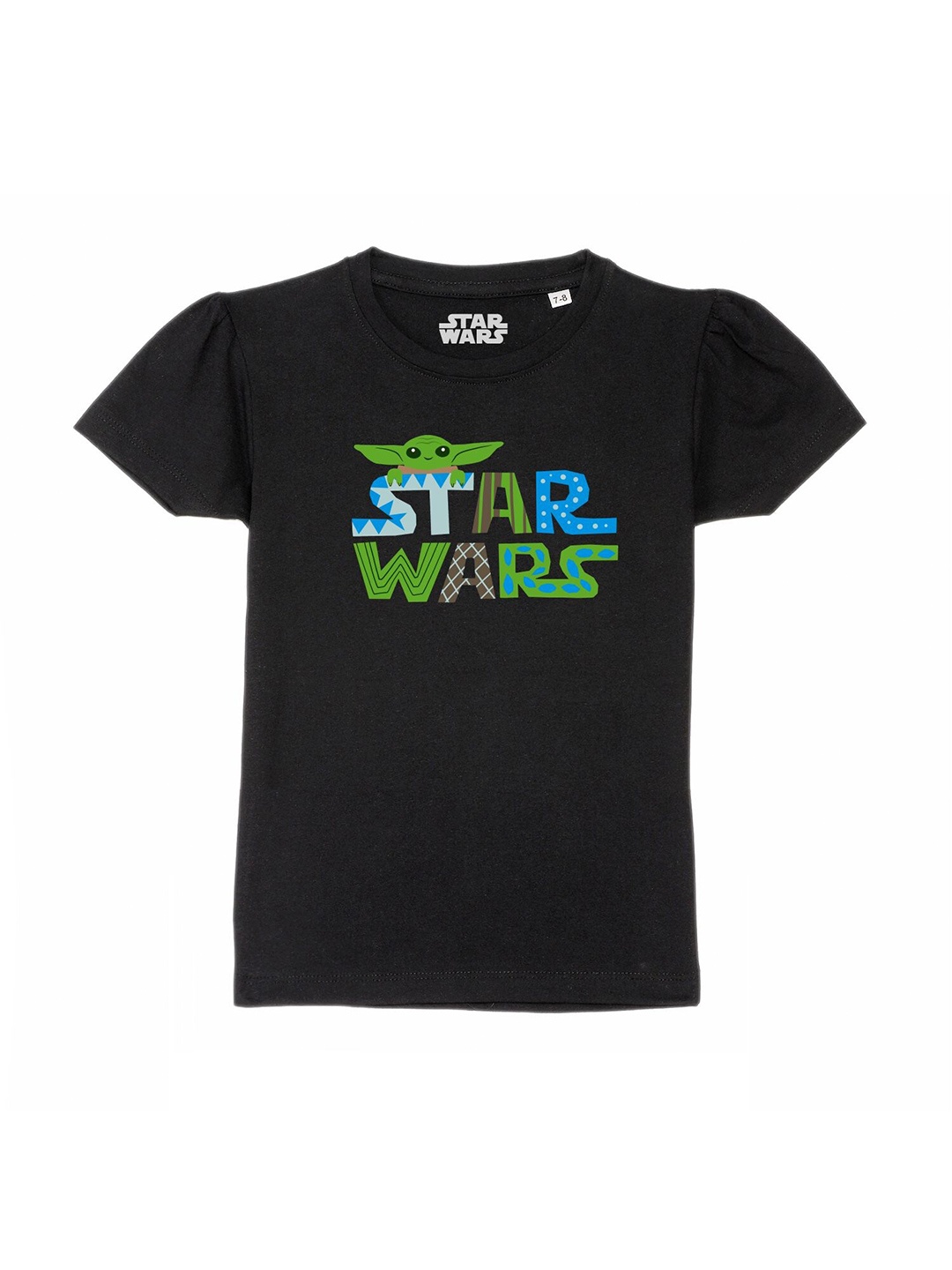 Star Wars by Wear Your Mind Girls Black Typography Printed T-shirt