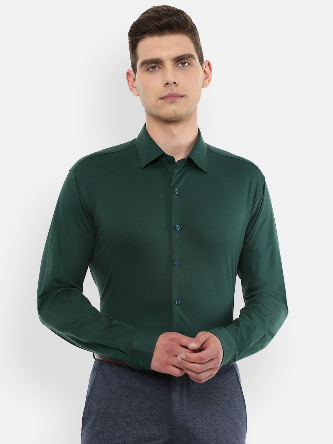 

Van Heusen Men Green Slim Fit Formal Shirt