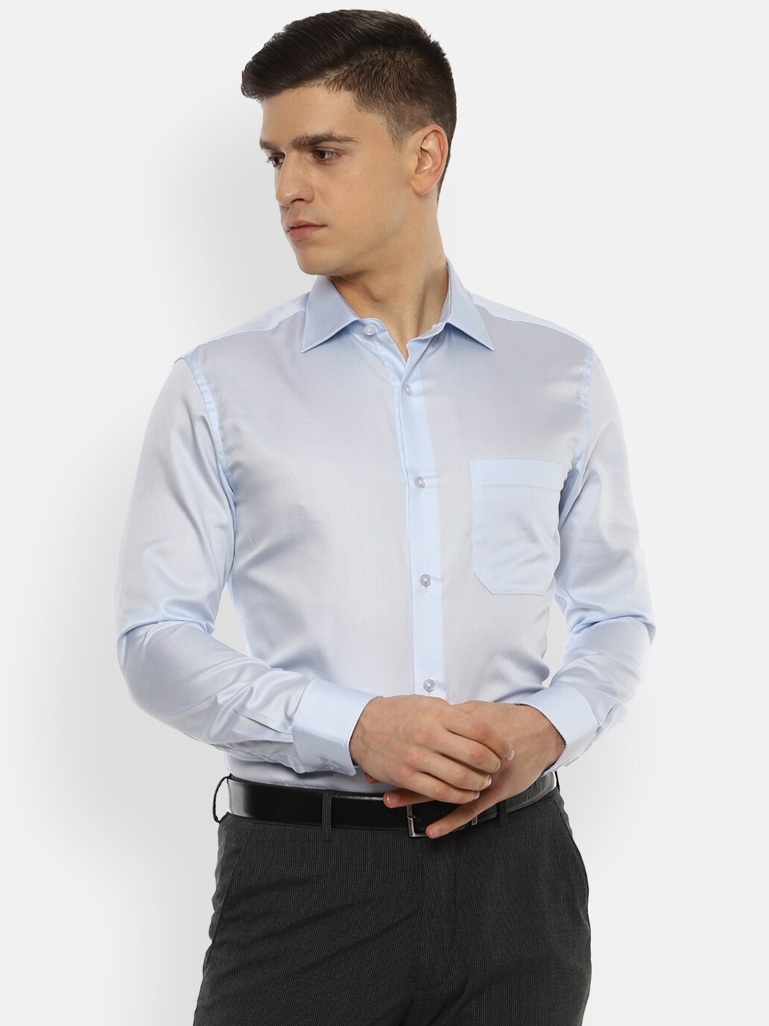 

Louis Philippe Men Blue Formal Shirt