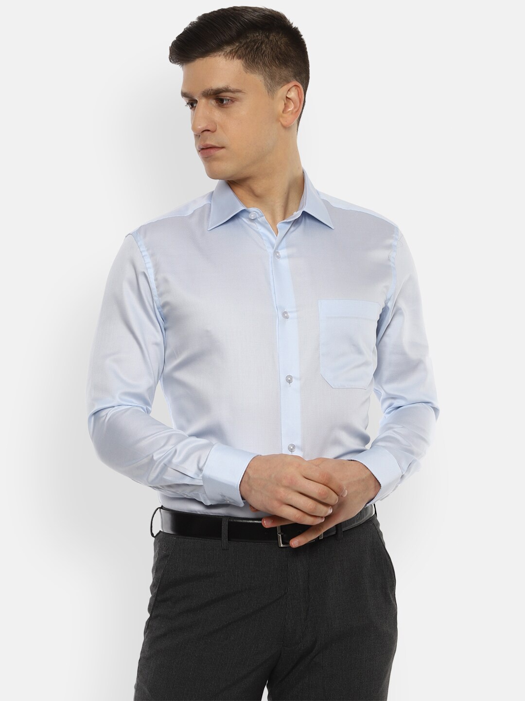 

Louis Philippe Men Blue Formal Shirt