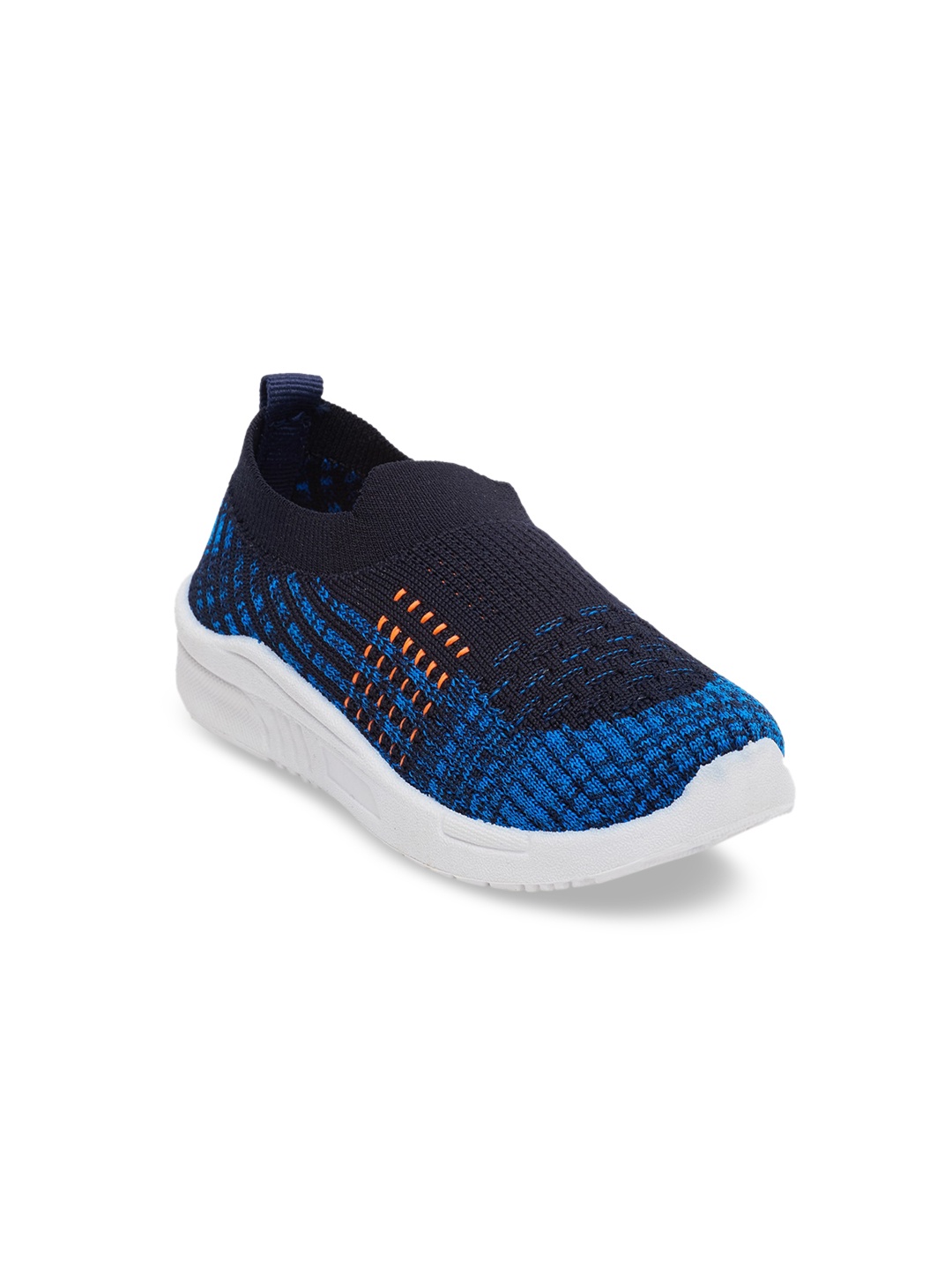CHiU Unisex Kids Blue Woven Design Slip-On Sneakers