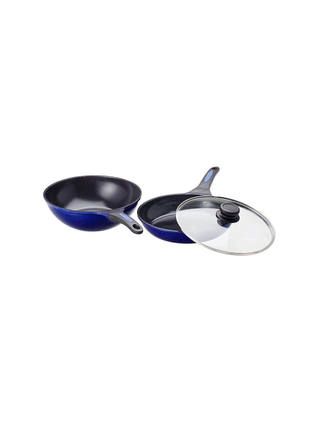 

Wonderchef Blue & Black Pack Of 2 Solid Cookware Set