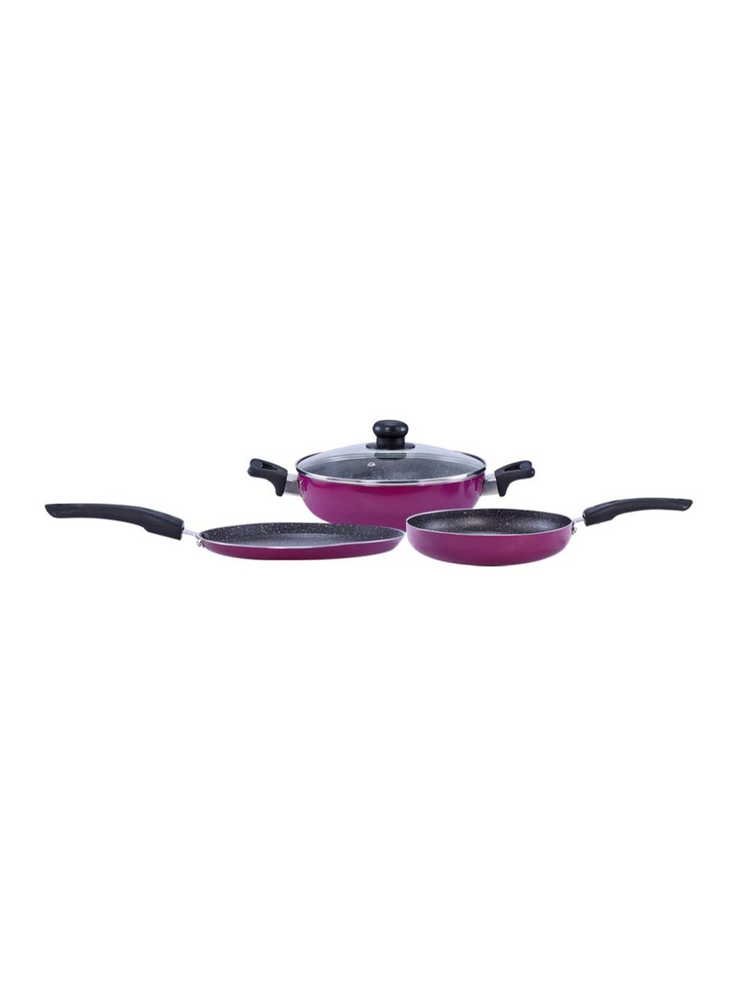 

Wonderchef Trivia Purple Set of 3 Pieces Aluminium Cookware