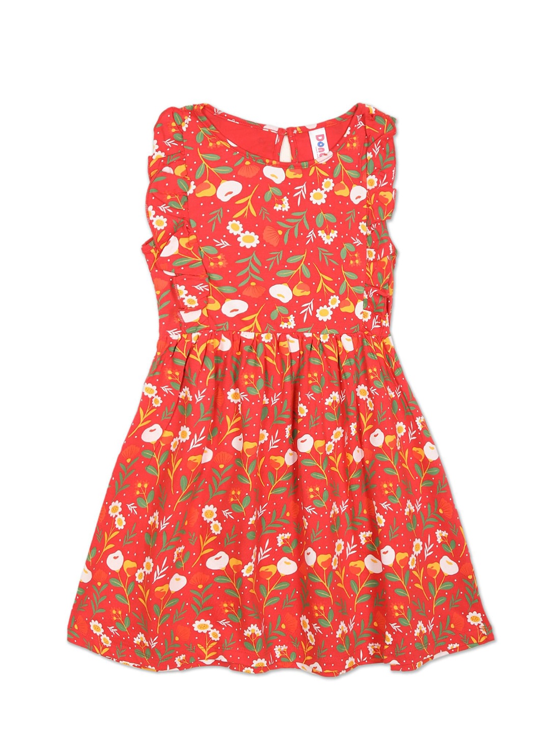 

Donuts Red Floral Printed Dress
