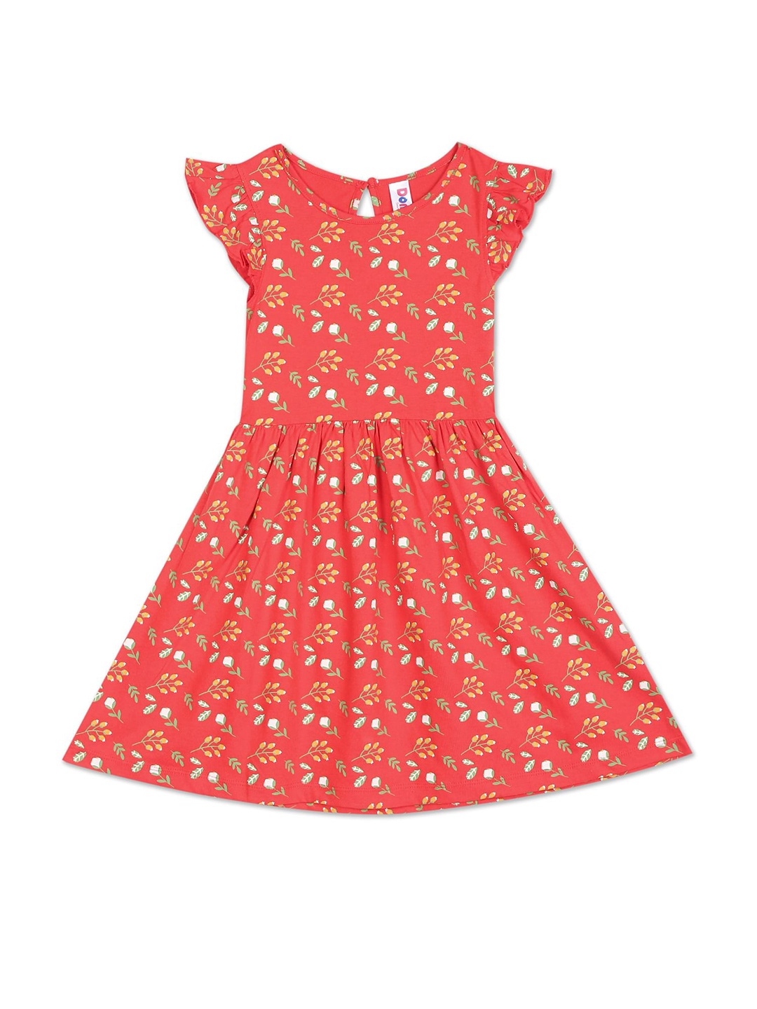 

Donuts Girls Red Floral Fit And Flare Dress
