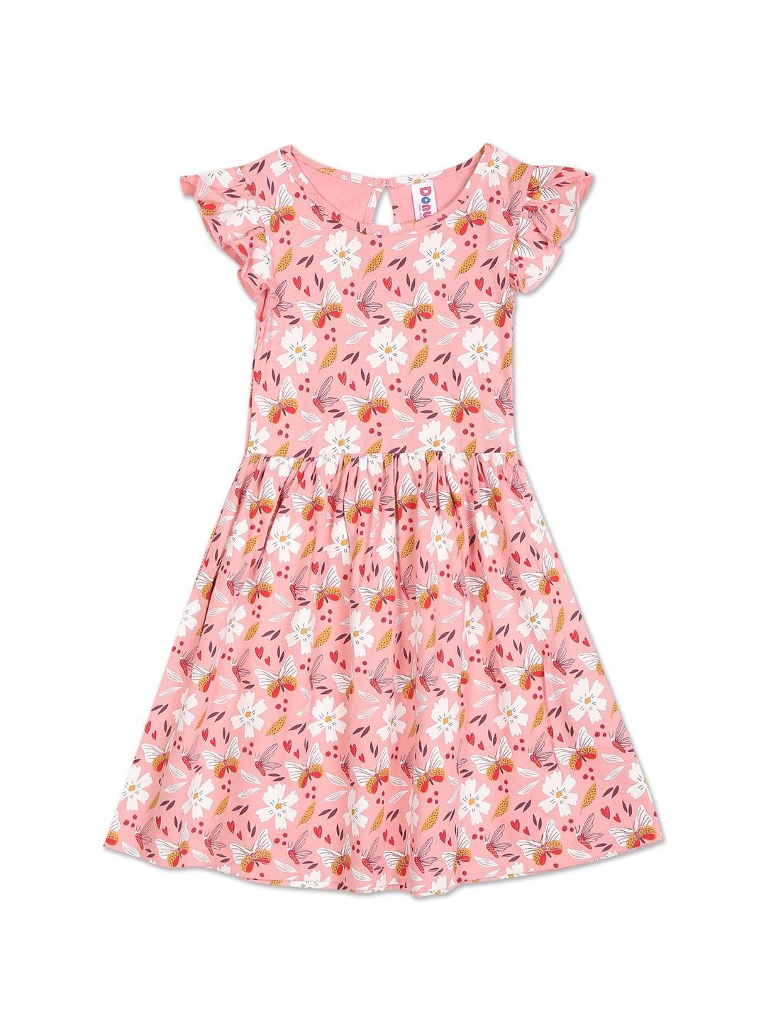

Donuts Girls Pink & White Floral Round Neck Fit & Flare Dress