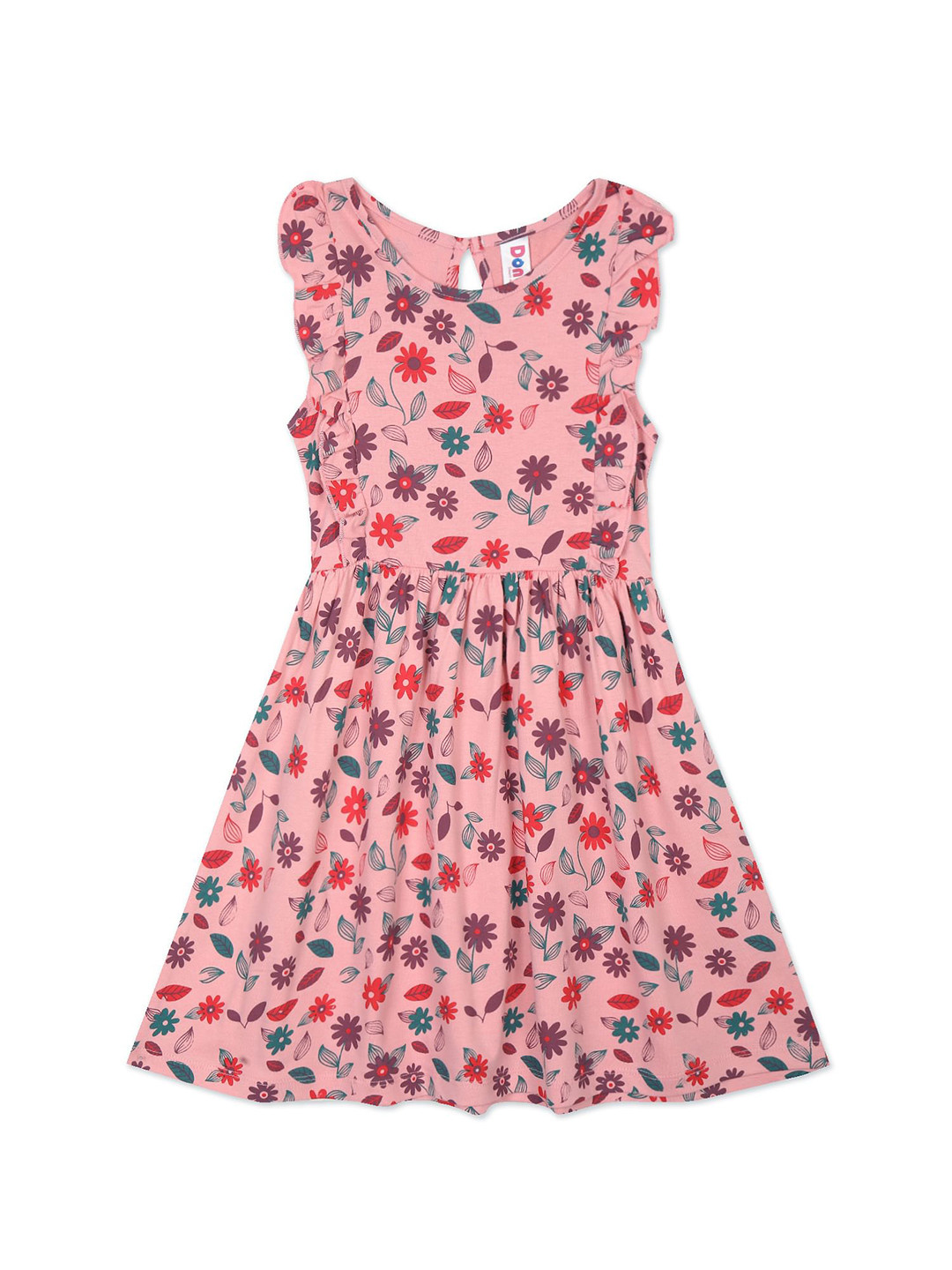 

Donuts Pink Floral Printed Dress