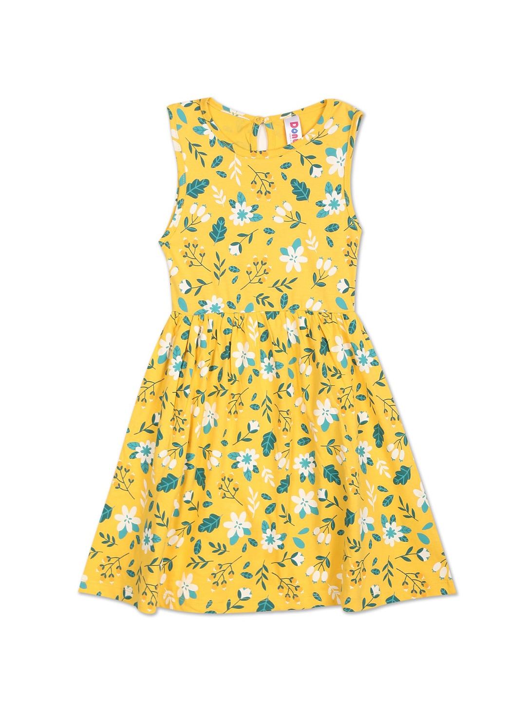 

Donuts Yellow Floral Flared Hem Dress