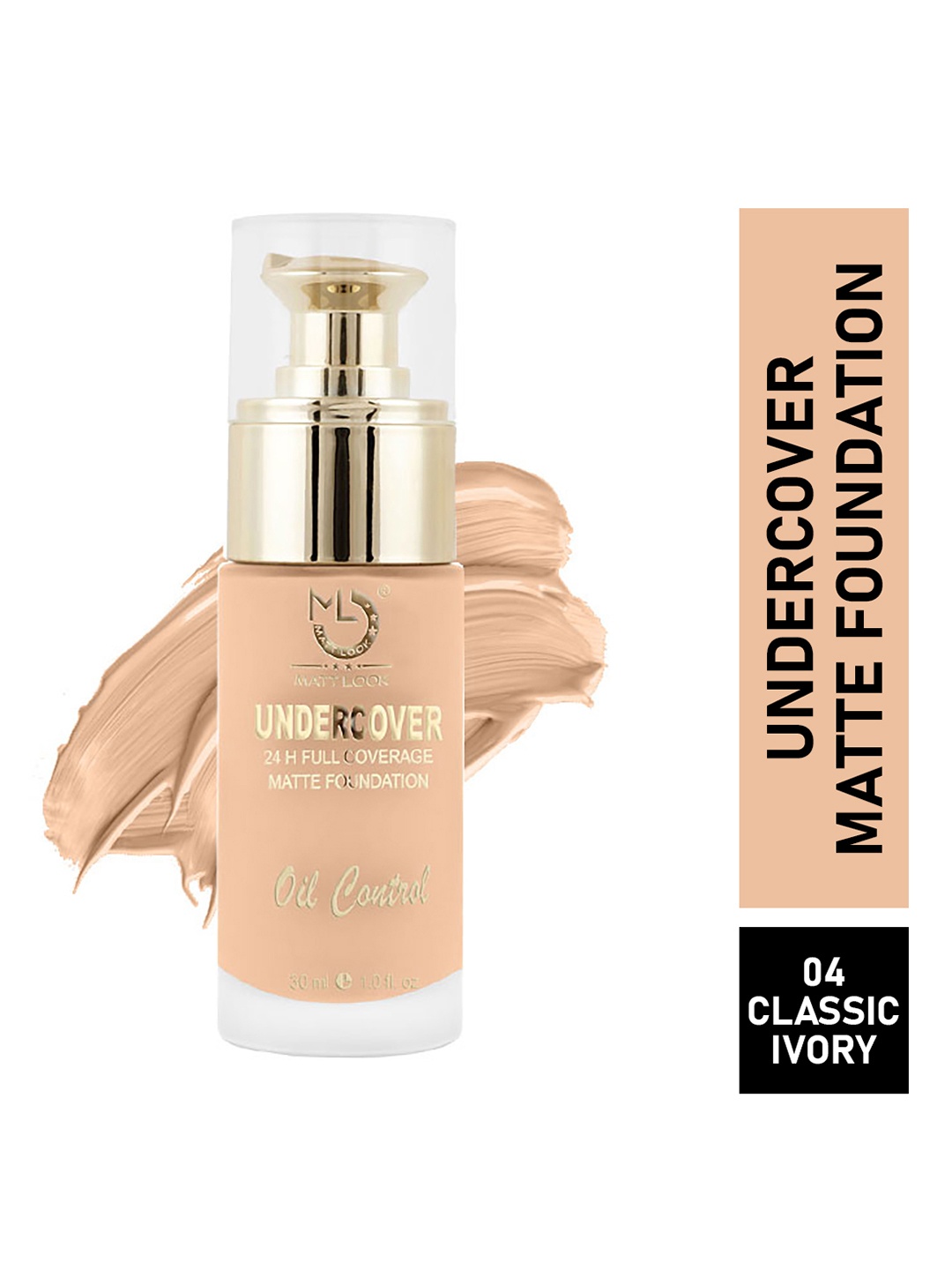 

Matt look Undercover 24H Full Coverage Matte Foundation & Oil Control Light - 30 ml, Beige