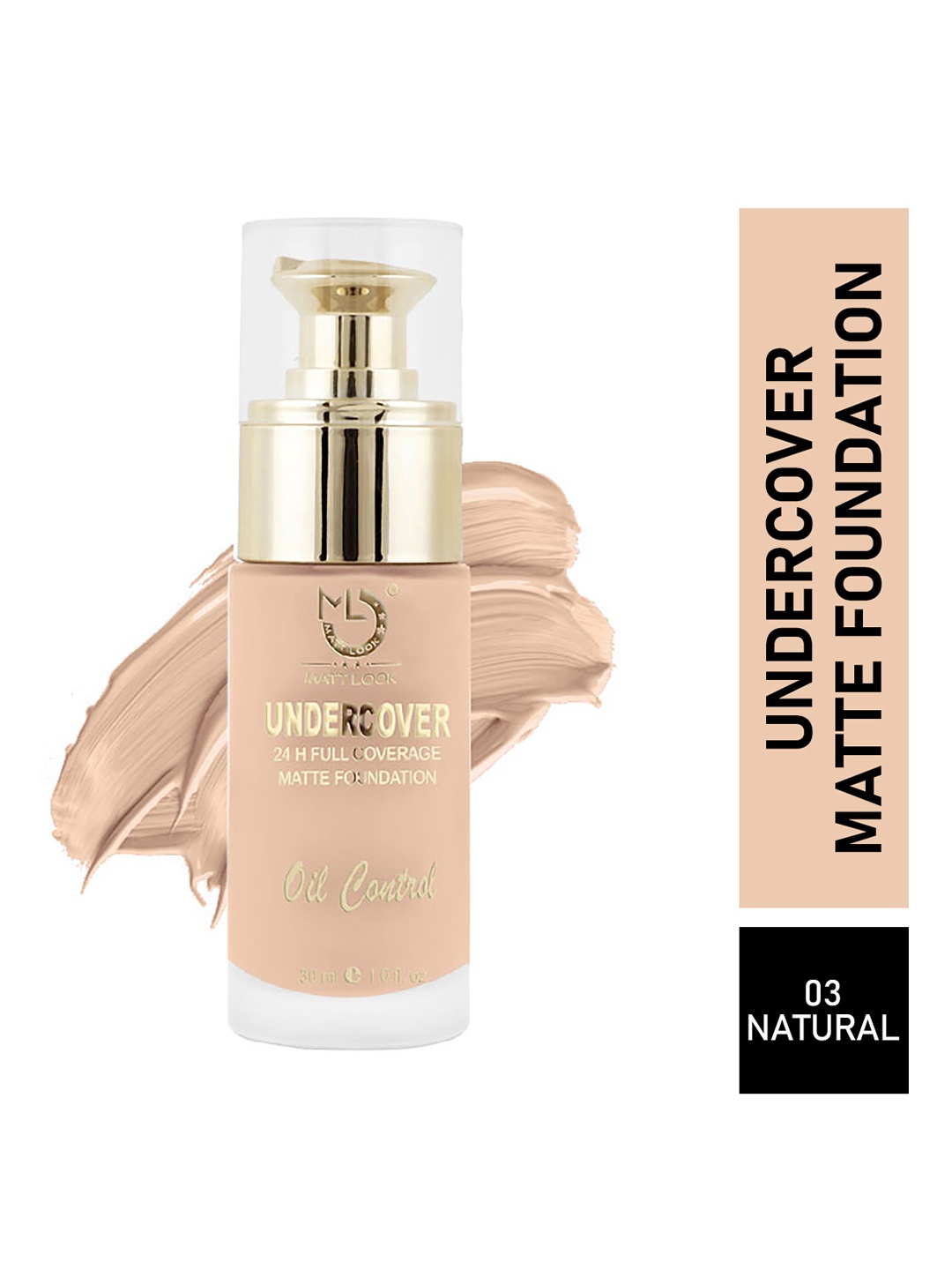 

MATTLOOK Undercover 24H Full Coverage Oil Control Matte Foundation - Natural, Nude