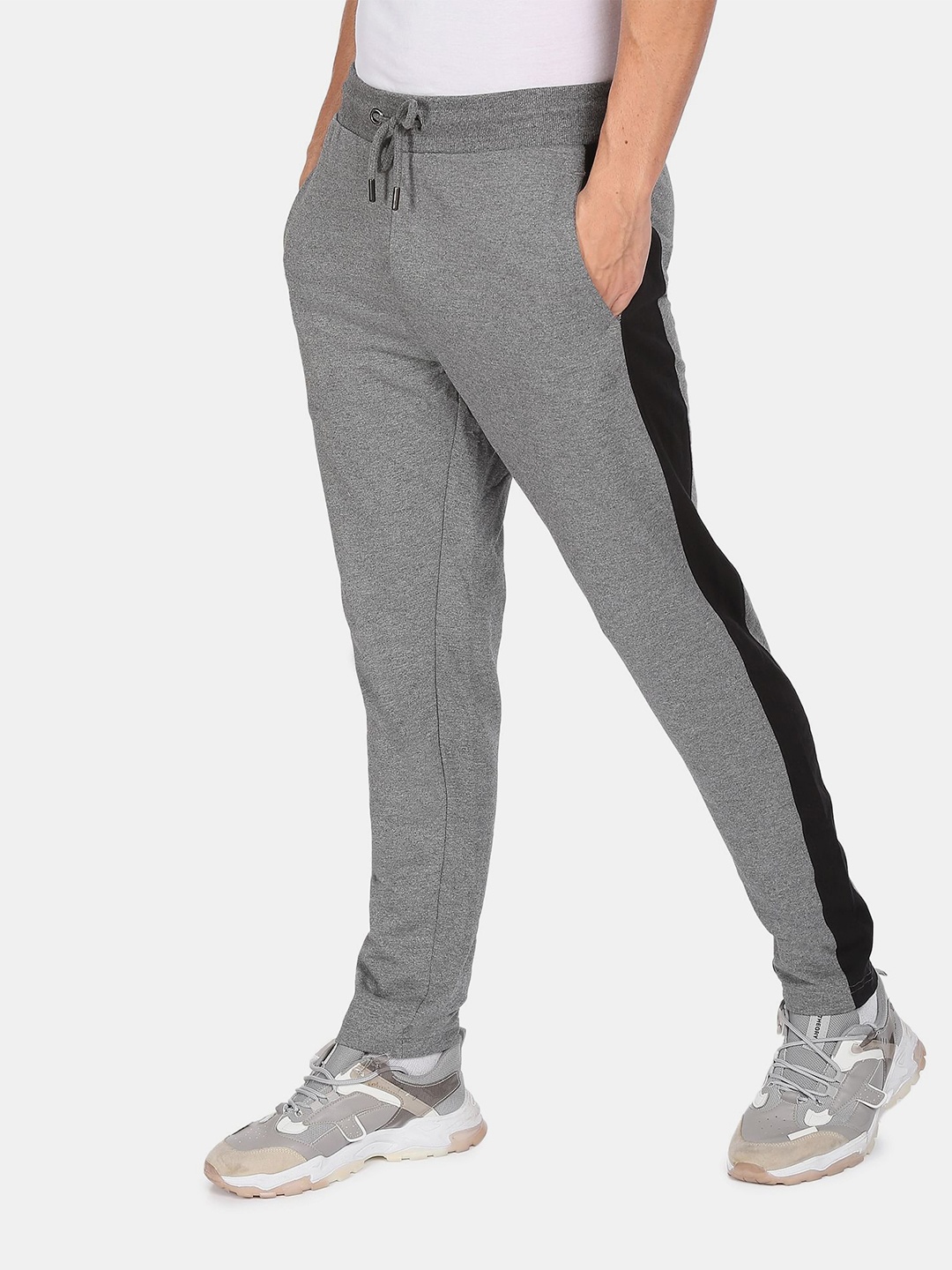 

Aeropostale Men Grey Solid Straight-Fit Track Pants