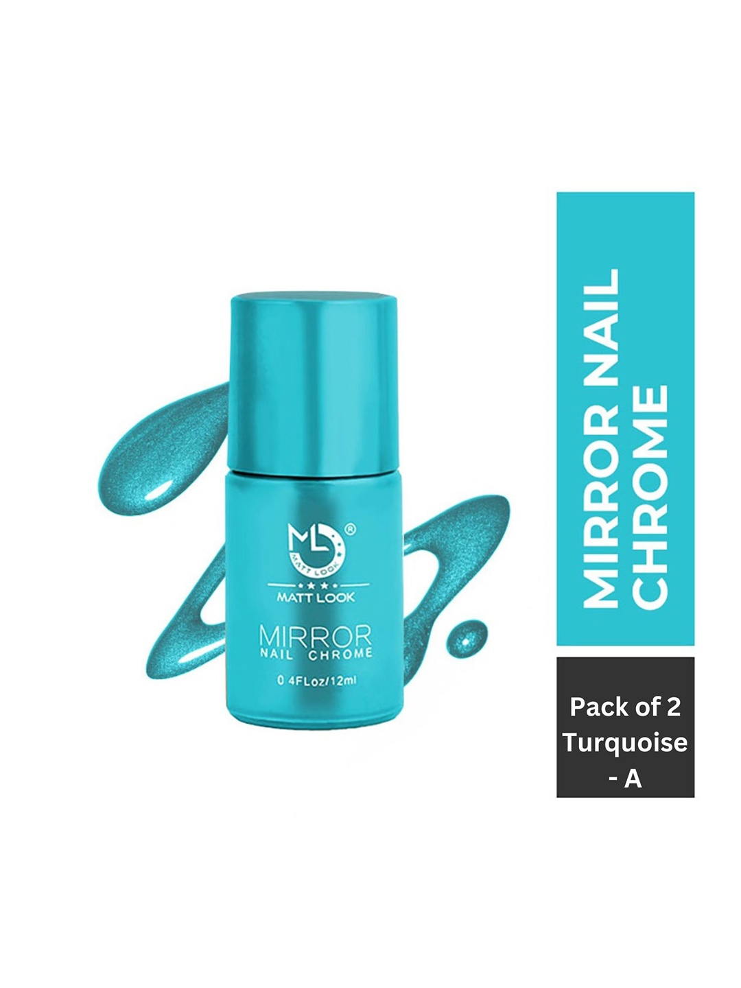 

MATTLOOK Set of 2 Shine Like Mirror Nail Chrome 12 ml Each - Turquoise A, Blue