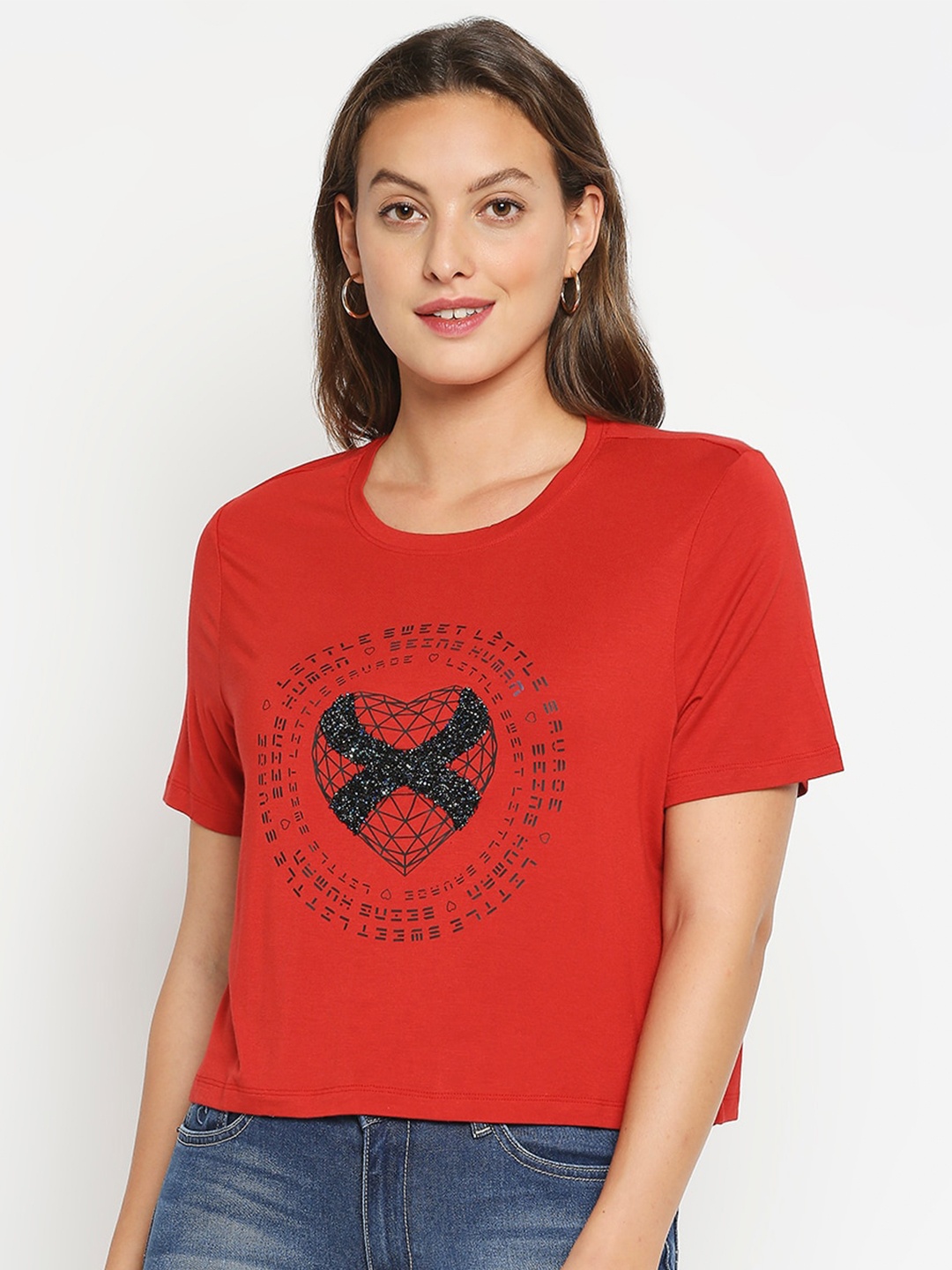 

Being Human Women Red Printed T-shirt